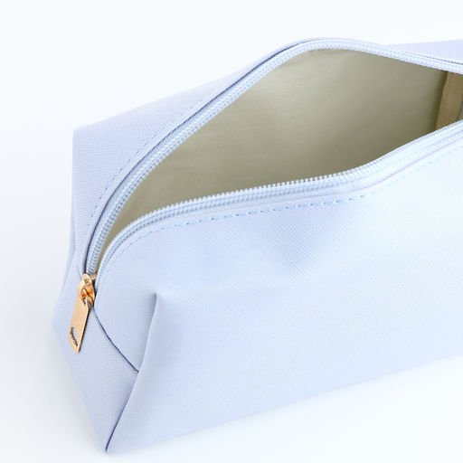 Косметичка женская на молнии, маленькая, объёмная, голубая - Simaland фото 3