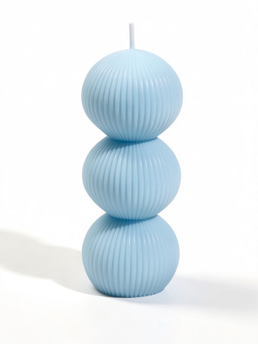 Свеча интерьерная «Шёлковые линии», 4×4×12.3 см, 150 г, 13 ч, голубой