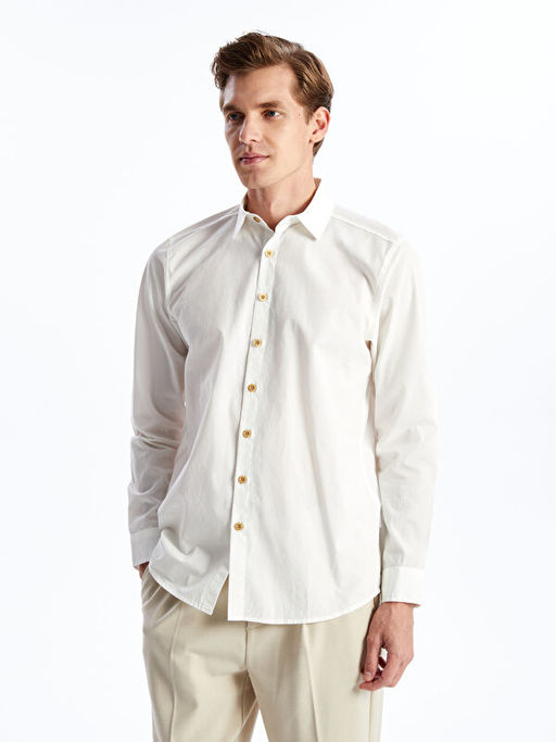 Slim Fit Uzun Kollu Poplin Erkek G?mlek