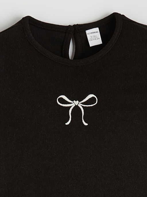 Bisiklet Yaka Fiyonk Nak??l? K?z ?ocuk Ti??rt