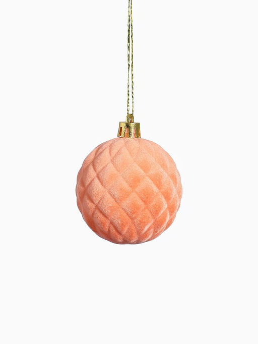 Ёлочные шары набор 9 шт., d=6 см, Бархат. Карнавал персиковый - Зимнее волшебство фото 4