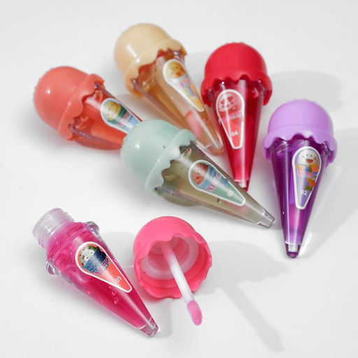 Цена за 24 шт. Блеск для губ «Вафельный рожок», микс цветов и ароматов, 7 г