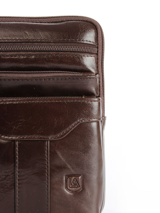 LACCOMA сумка VIN25011-коричневый натуральная кожа хлопок  фото 3