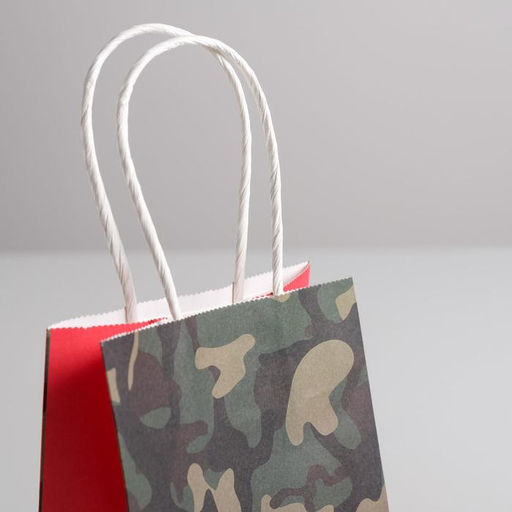 Цена за 2 шт. Пакет подарочный крафт, упаковка, С 23 февраля, 12?21?9 см