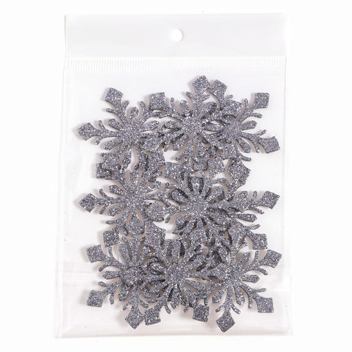Новогодний декор «Снежинки», набор 9 шт., цвет серебро