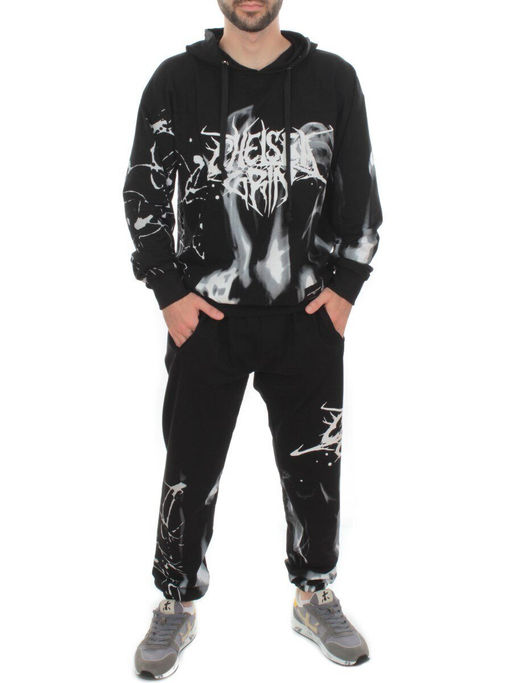 2608/7325 BLACK Костюм спортивный мужской (75% хлопок, 20% полиэстер, 5% спандекс) - Fashion фото 2