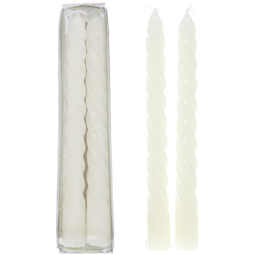 Цена за 5 шт. Свечи витые "Нежность" 2шт 15 см, цвет белый