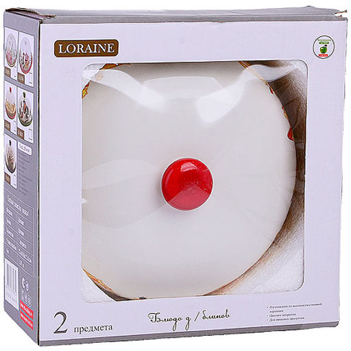 30784 Блюдо д/блинов с крышкой 23,8х23,8х9,7см 2пр Романтика дол LR (х12) - Mayer&boch фото 3