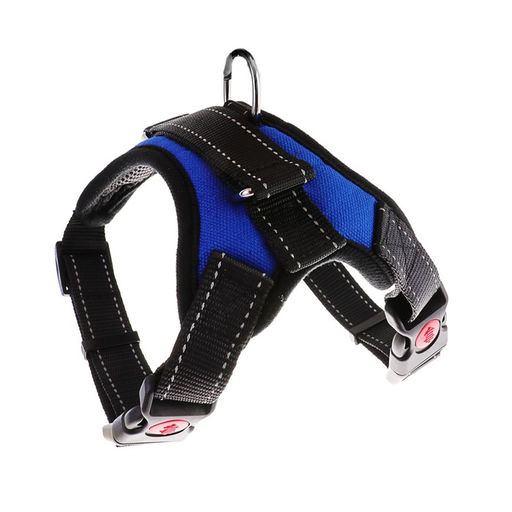 Шлейка К7 мягкая светоотражающая, размер S, ОГ 44-55 см, вес 5-9 кг, синяя - Пижон фото 3