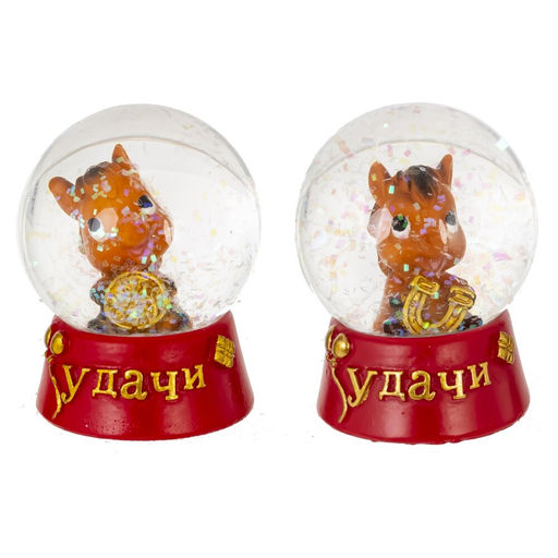 Фигурка декор в стекл шаре "Лошадка", L4,5 W4,5 H5,5 см, 2в.