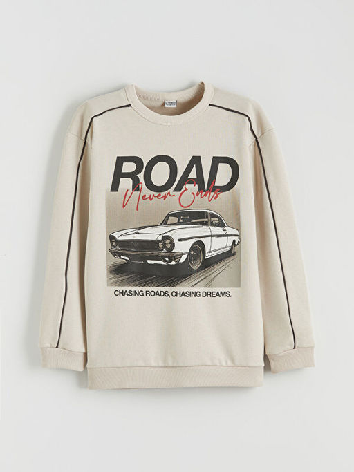 Bask?l? Erkek ?ocuk Sweatshirt ve E?ofman Alt?