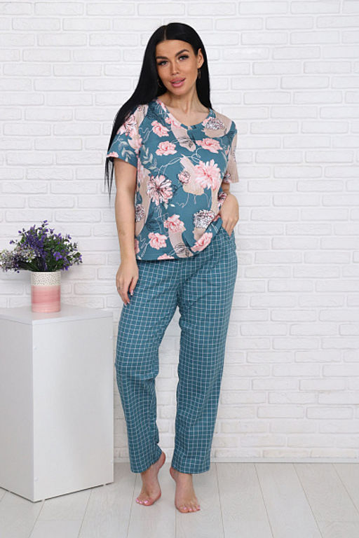 Костюм с брюками (00991, зеленый) - Плиона фото 4