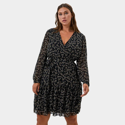 Платье женское короткое MIST plus-size, чёрное, размер 58