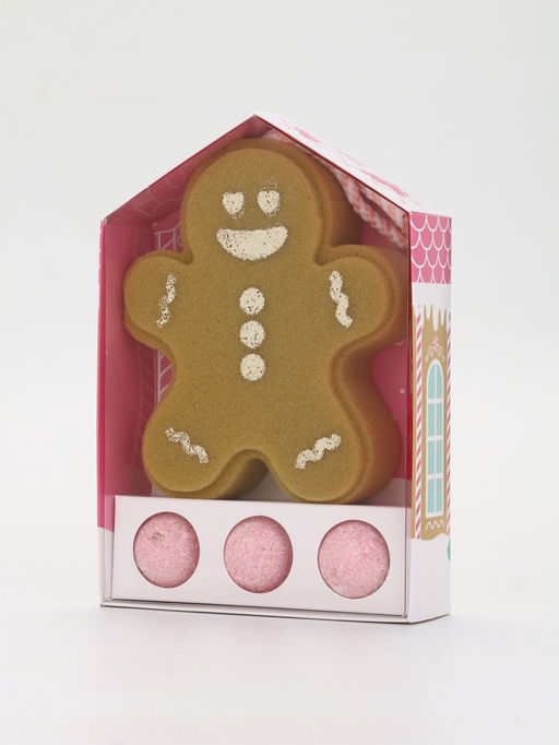 Подарочный набор Сладкого Нового года: мочалка для тела и бомбочки для ванны 3 шт х 40 г, URAL LAB