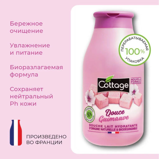 COTTAGE Молочко для душа увлажняющее ЗЕФИР, 250 мл  фото 9