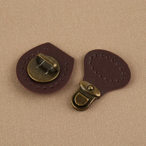 Застёжка для сумки, пришивная, 6 × 4 см, цвет тёмно-коричневый/бронзовый