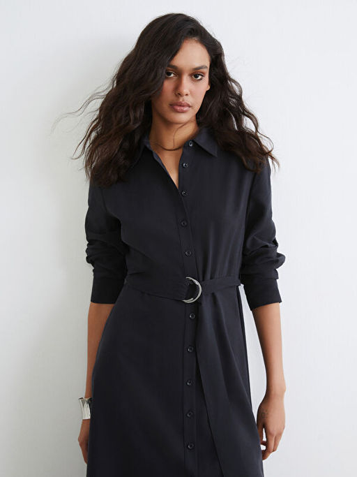 Beli Kemerli G?mlek Elbise