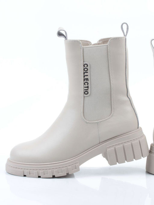 04-PAM370-2Z LT. BEIGE Ботинки зимние женские (натуральная кожа, 100% шерсть)