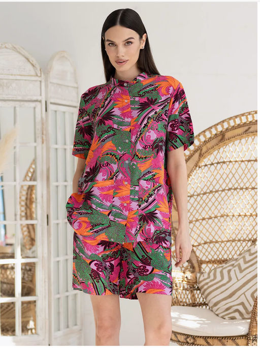 HAVANA 5262 Комплект Mia-Amore состоит из рубашки с воротником-стойкой и удлиненных шорт  фото 3