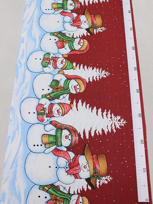 Дорожка Снеговики-озорники, ш.0.5м, хлопок-100%, 228гр/м.кв - Купава фото 2