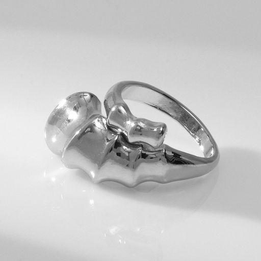 Кольцо металл Ракушка раковина, цвет серебро, размер 16