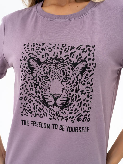 Футболка хлопок 100%,серо-лавандовая - Binita фото 7