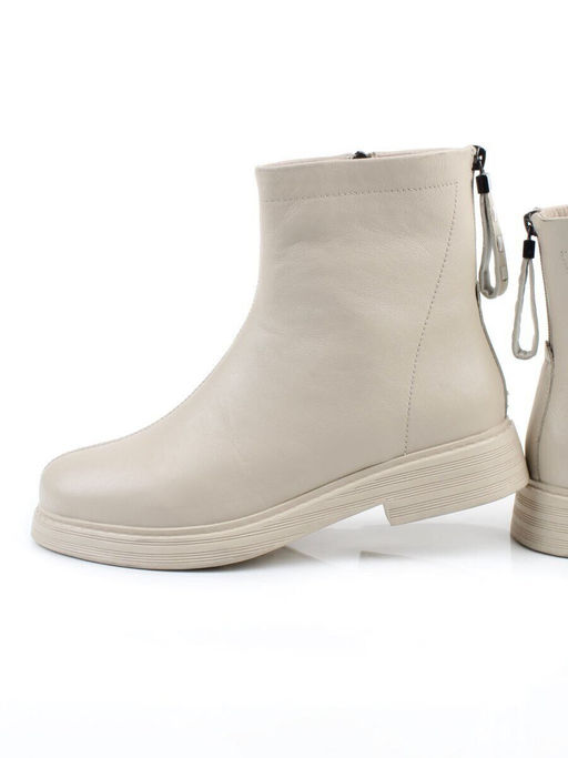 01-XKL21-225DR BEIGE Ботинки демисезонные женские (натуральная кожа, байка)