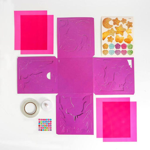 Ночник своими руками «Чудесный единорог», 3Д эффект, цветное свечение, с декором, набор для творчества