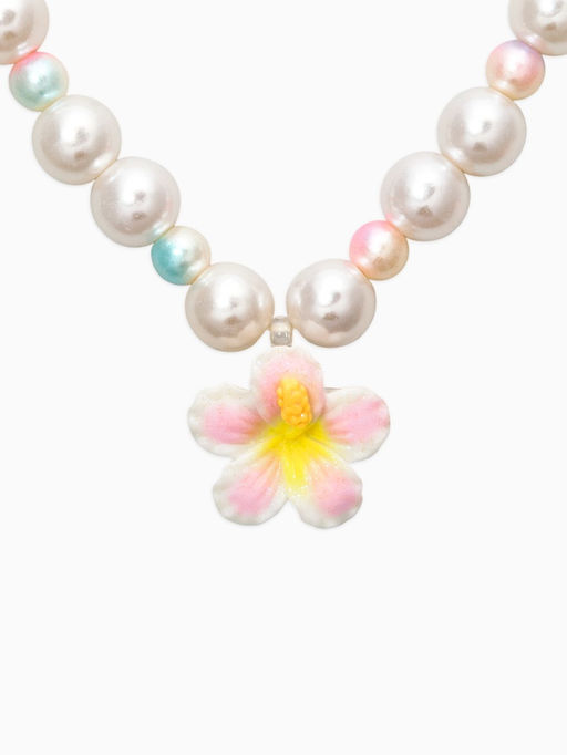 Набор детский «Выбражулька. Жемчуг», 3 предмета: бусы, кольцо, кольцо, желтый, белый