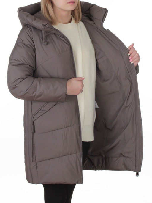 A622 GRAY/BROWN Куртка зимняя женская (200 гр. био-пух)