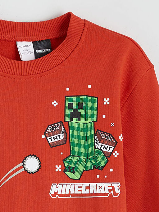 Minecraft Lisansl? Erkek ?ocuk Kal?n Sweatshirt