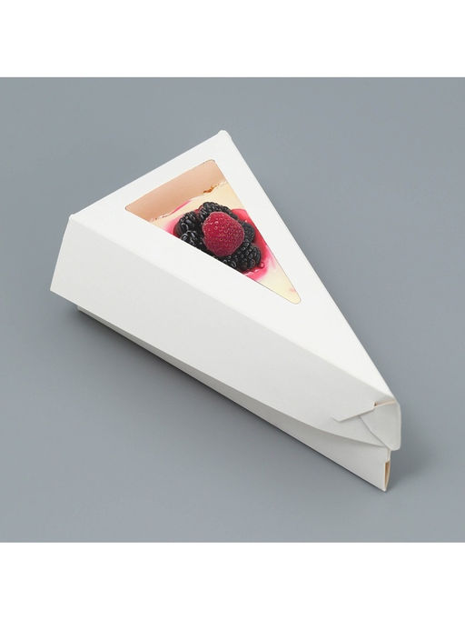 Цена за 10 шт. Коробка для торта с окном, кондитерская упаковка «Белая» 16 х 6 х 8 см