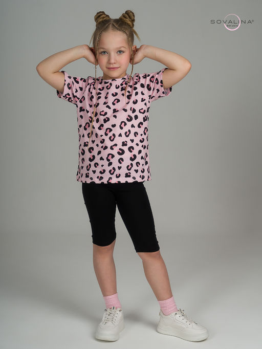Костюм Актив нежный леопард-черный - Sovalina фото 5