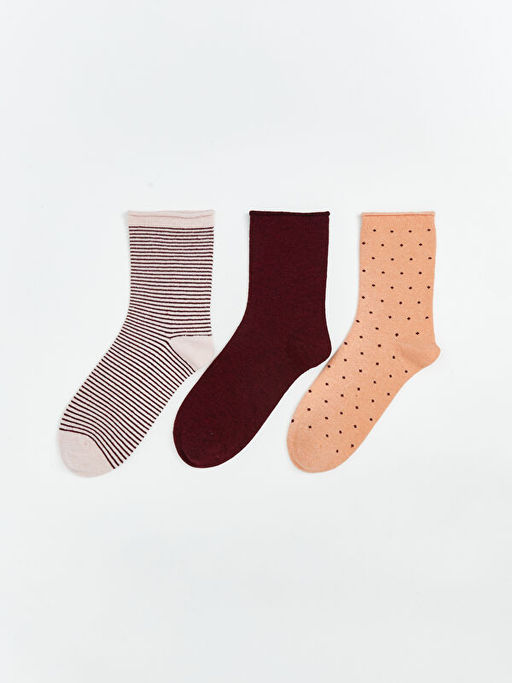 Desenli Kad?n Soket ?orap 3l?