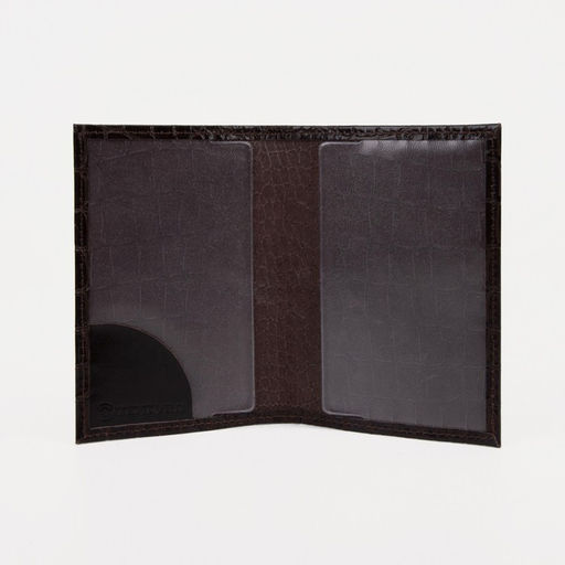 Обложка для паспорта TEXTURA, цвет коричневый  фото 3