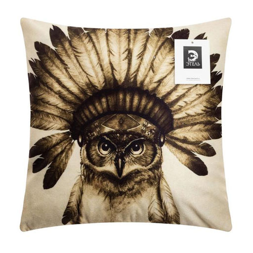 Наволочка декоративная Этель «Сова» 40×40 см, велюр