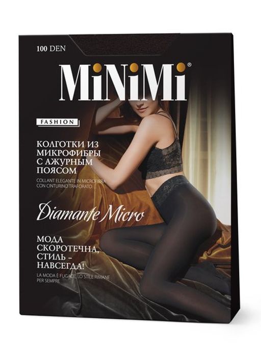 DIAMANTE MICRO 100 (60/1)(кружев. пояс микрофибра) - nero