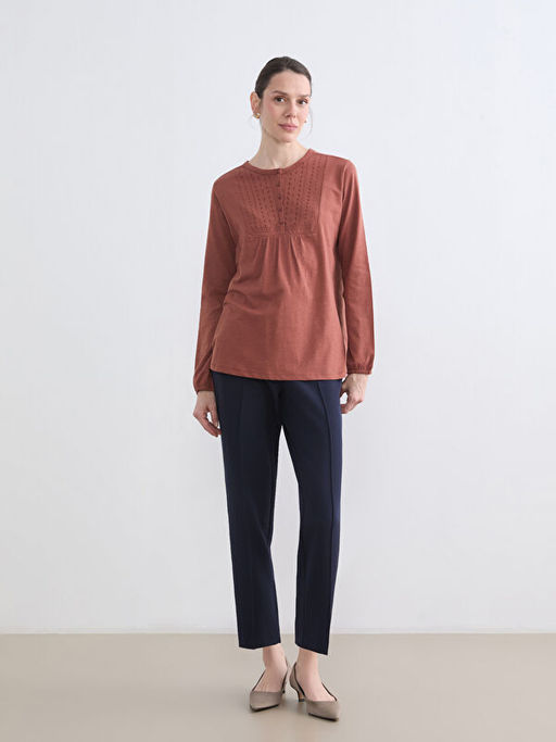 Bisiklet Yaka Nak??l? Bluz