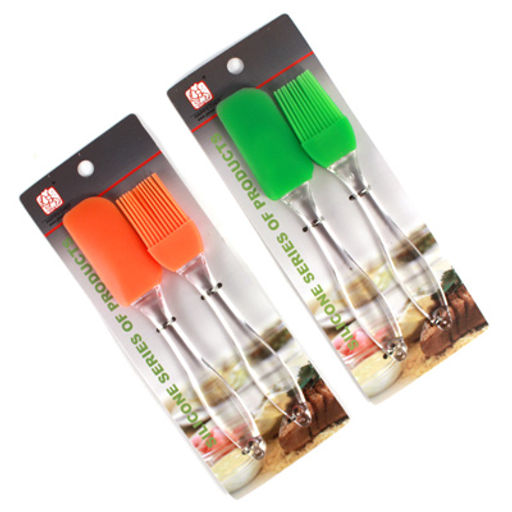 Кулинарный набор силиконовый 2 предмета: лопатка 19,5см, кисточка 18см, на картоне (Китай)