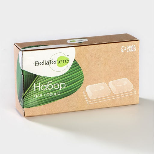 Набор для специй на бамбуковой подставке BellaTenero, 3 предмета: солонка 60 мл, перечница 60 мл, подставка, фарфор, белый  фото 9