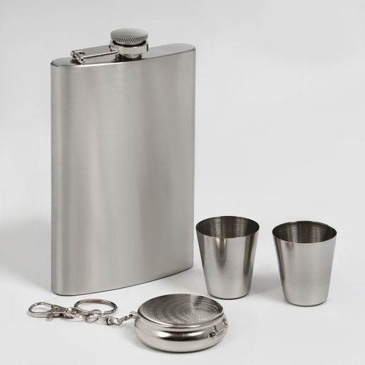 Подарочный набор 4 в 1: фляжка 300 мл, 2 рюмки, карманная пепельница - Simaland фото 2