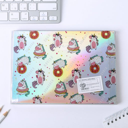 Подарочный набор, ежедневник 40 л, паспортная обложка «Единорог»