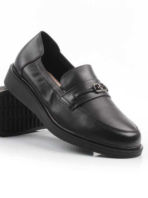 03-DEB103-1 BLACK Лоферы женские (натуральная кожа)