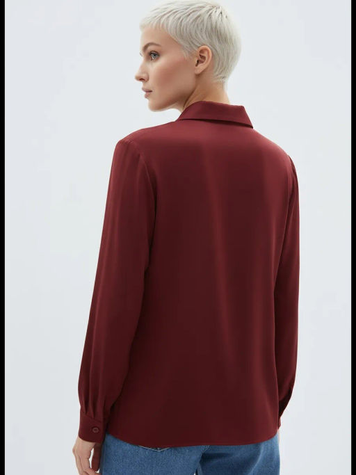 Блузка с галстуком OD-881-6 бордовый - Tantino фото 17