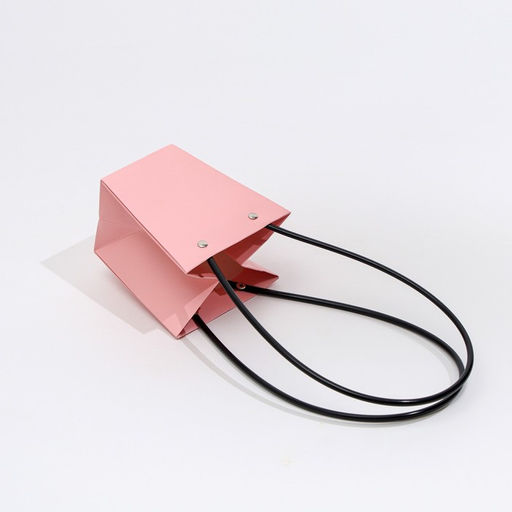 Цена за 10 шт. Сумка для цветов розовая влагостойкая, 12×12 - 8×8 - 12.5 см