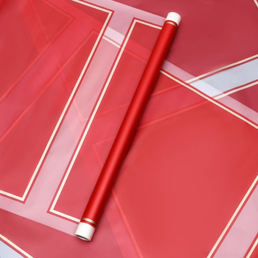 Плёнка для цветов, красный с золотым, 58 см×10 м