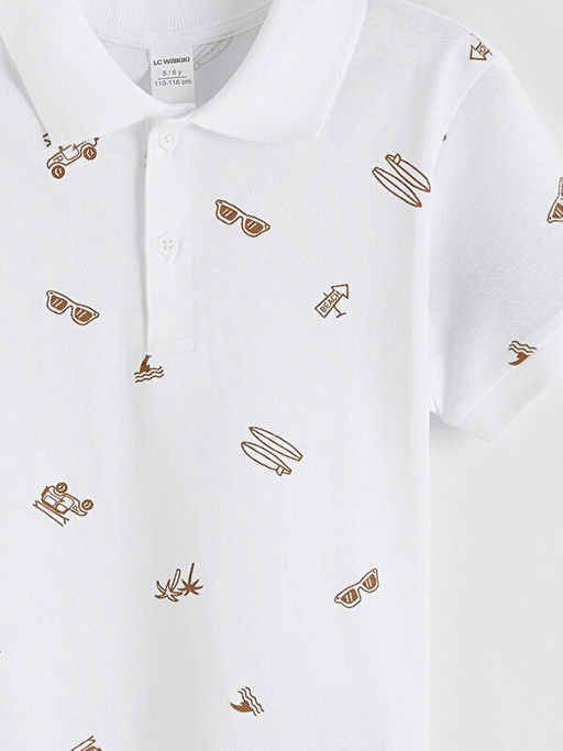 Polo Yaka Bask?l? Erkek ?ocuk Ti??rt