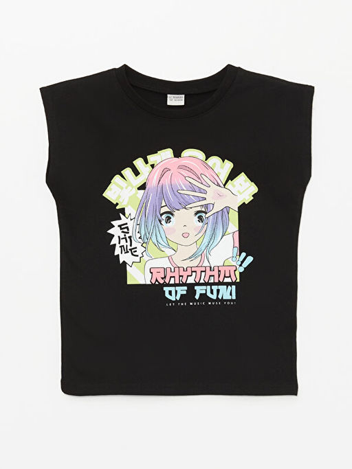 Bisiklet Yaka Bask?l? K?z ?ocuk Atlet