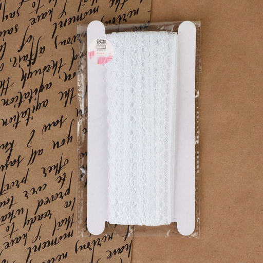 Цена за 5 шт. Кружево капроновое, 14 мм, 10±1 м, цвет белый