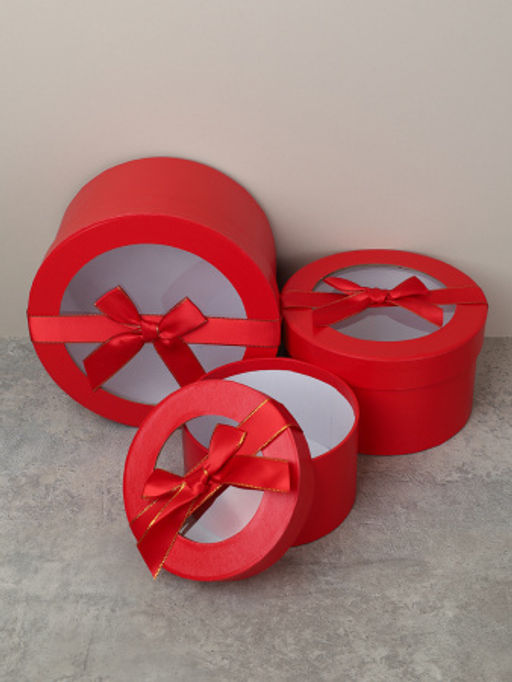 Коробка подарочная 3 штуки 20х20х11 см / 3431-1 /уп 30/красная - ГалеонТрейд фото 5